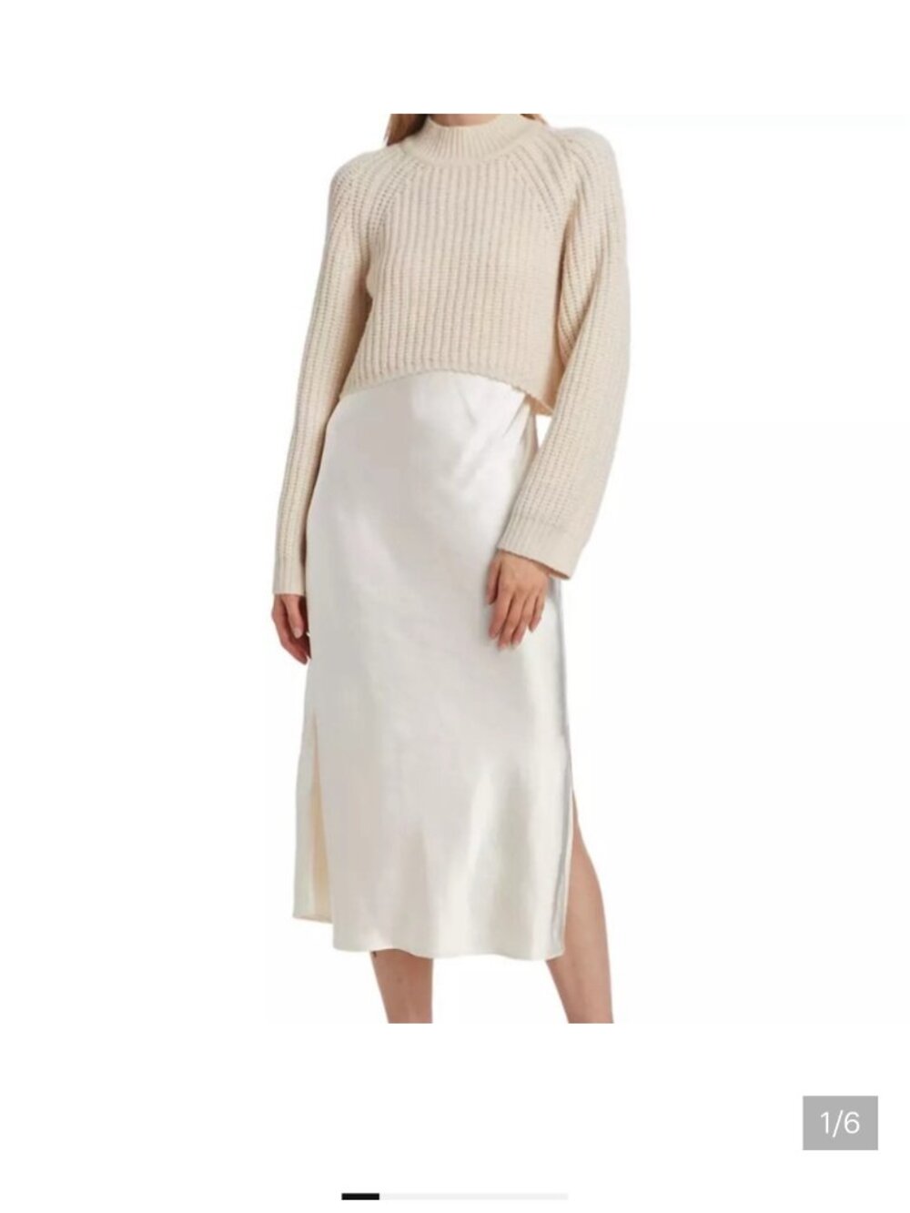 dh New York Women's Ren Sweater Combination Midi-Dress Size Medium